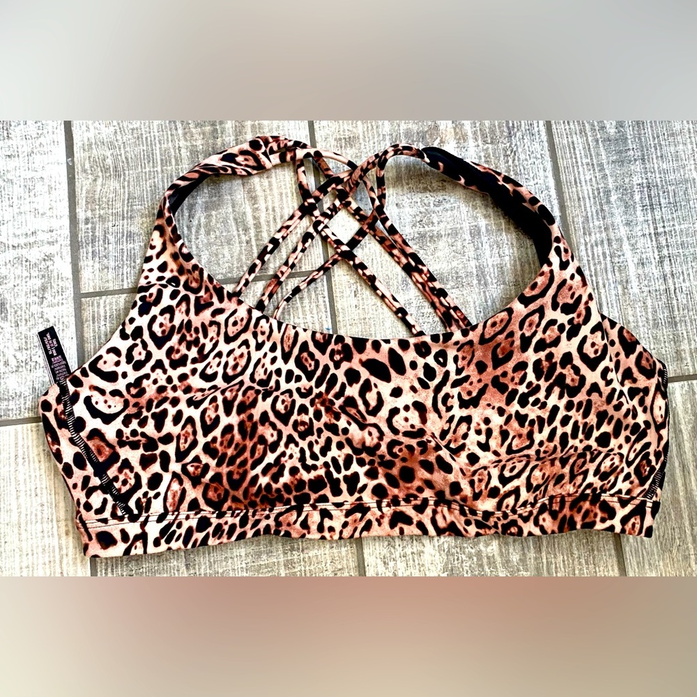 Victoria’s Secret Cheetah Print NWOT Essential Strappy Wireless Sports Bra XL